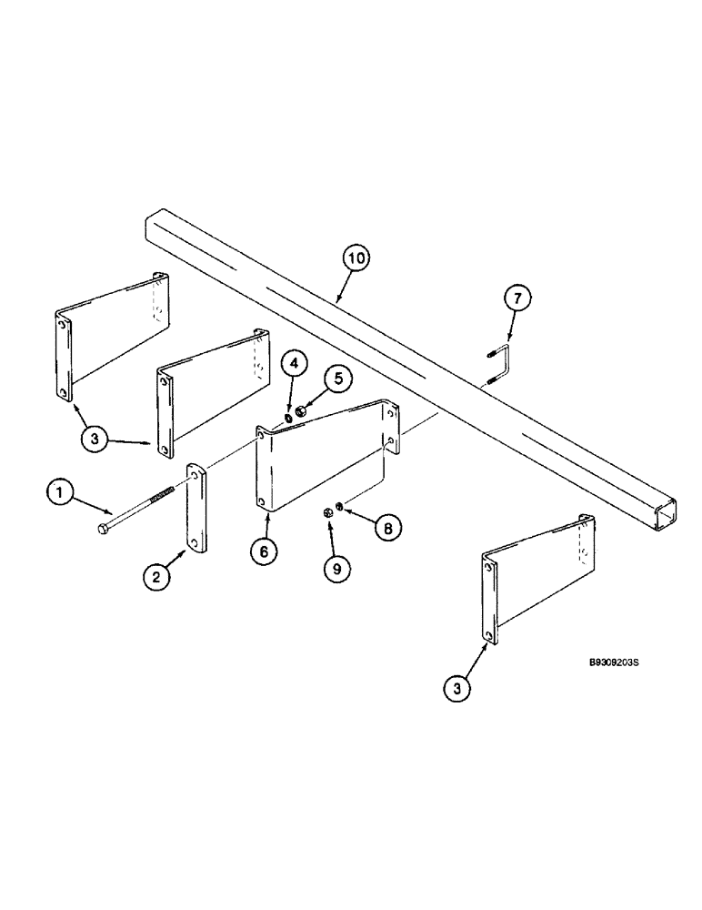 Схема запчастей Case IH 955 - (9F-092) - FERTILIZER APPLICATOR MOUNTING BAR, 8 ROW WIDE AND 12 ROW (09) - CHASSIS/ATTACHMENTS