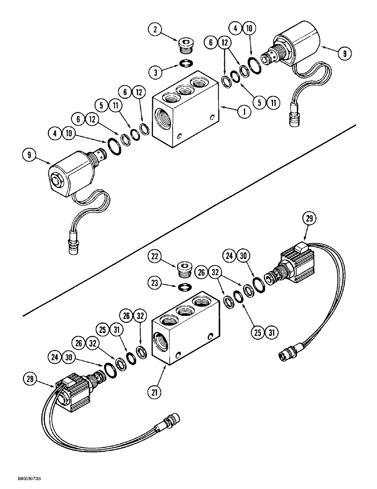 Схема запчастей Case IH 955 - (8-42) - ROW MARKER VALVE (08) - HYDRAULICS