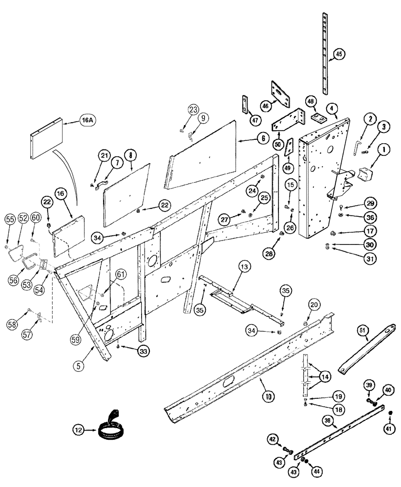 Схема запчастей Case IH 2388 - (09H-03) - SEPARATOR - DOORS - LEFT HAND (12) - CHASSIS