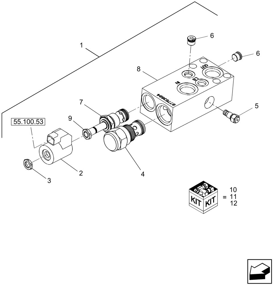 Схема запчастей Case IH 8120 - (88.100.03) - HYDRAULIC MANIFOLD, UNLOADING DRIVE, SPECIAL FOR RICE - NA ONLY - 7120, 8120, 9120 (88) - ACCESSORIES