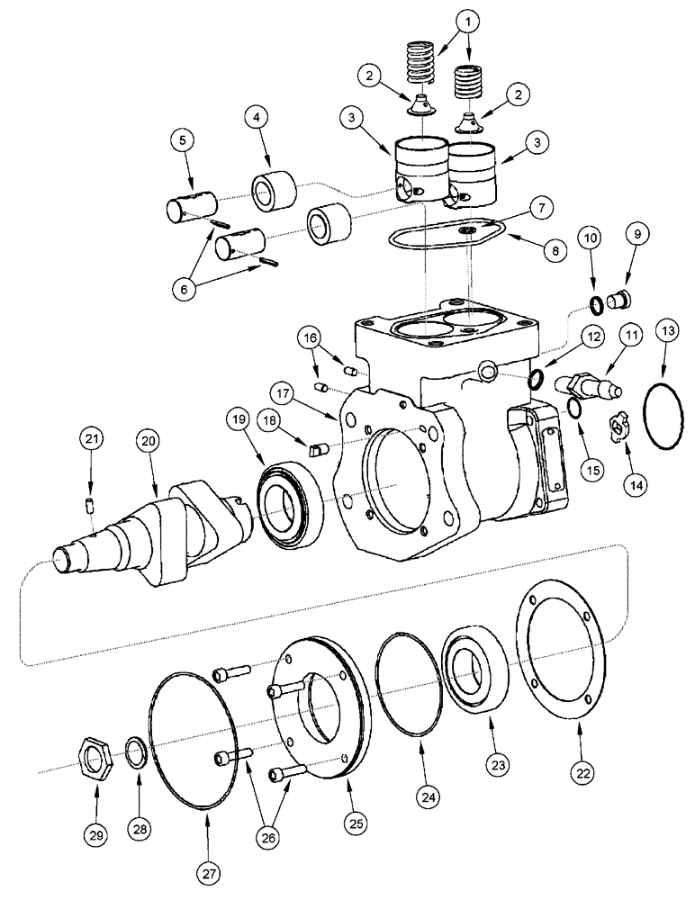 Схема запчастей Case IH FLX4375 - (02-062) - FUEL INJECTION PUMP - CAM HOUSING KIT (01) - ENGINE