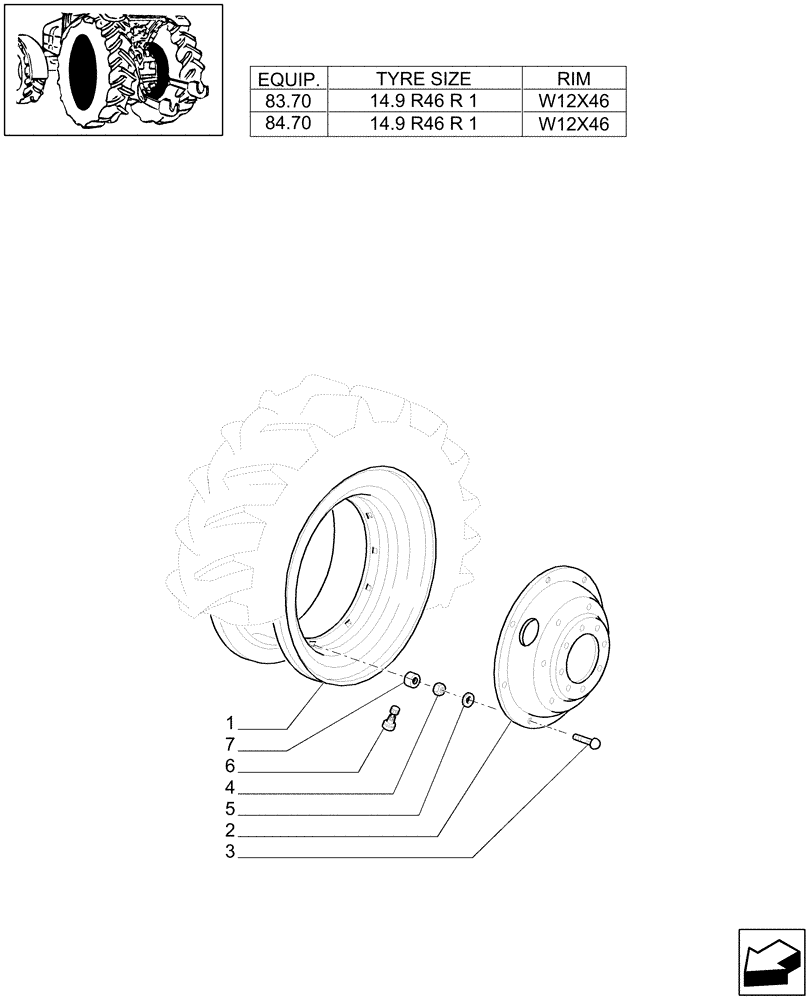 Схема запчастей Case IH PUMA 180 - (83.00[10]) - DRIVE WHEELS (11) - WHEELS/TRACKS