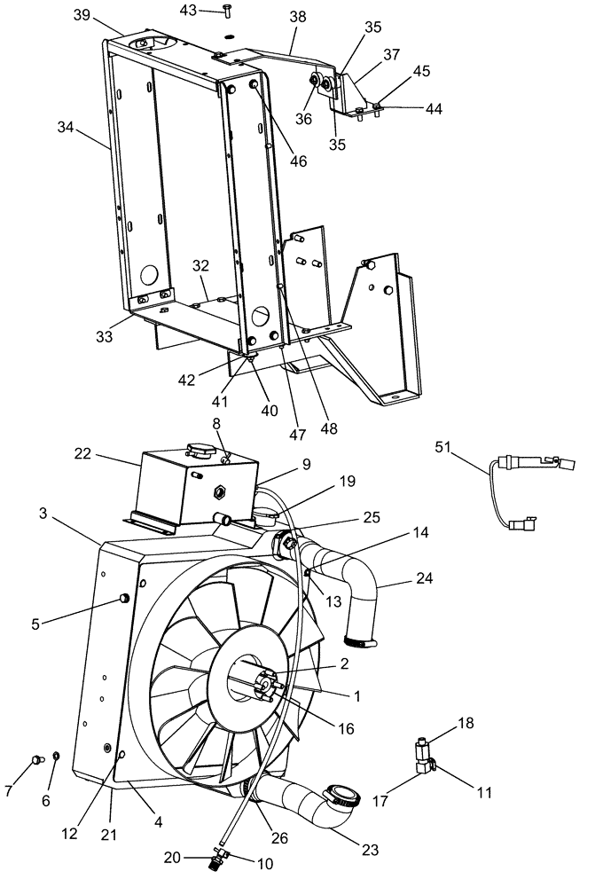 Схема запчастей Case IH P85 - (02-01) - COOLING SYSTEM AND DEAERATION TANK (02) - ENGINE