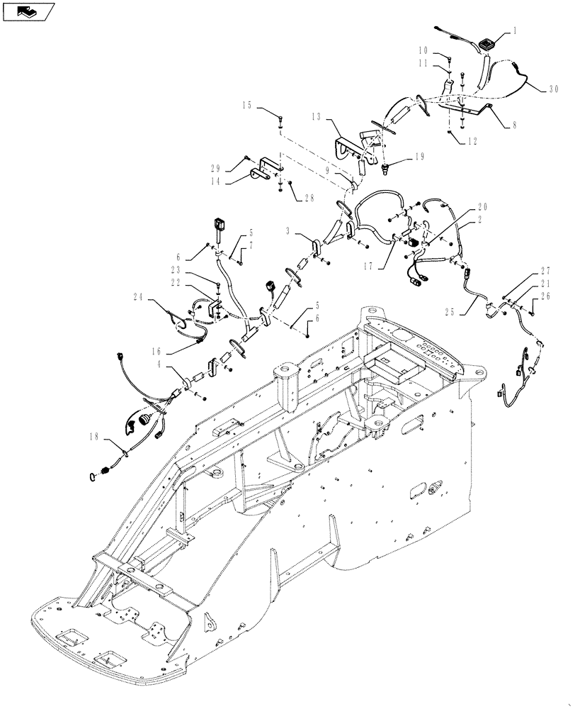 Схема запчастей Case IH STEIGER 400 - (55.100.05[01]) - HARNESS - FRONT FRAME WIRING - NON SUSPENDED CAB (55) - ELECTRICAL SYSTEMS