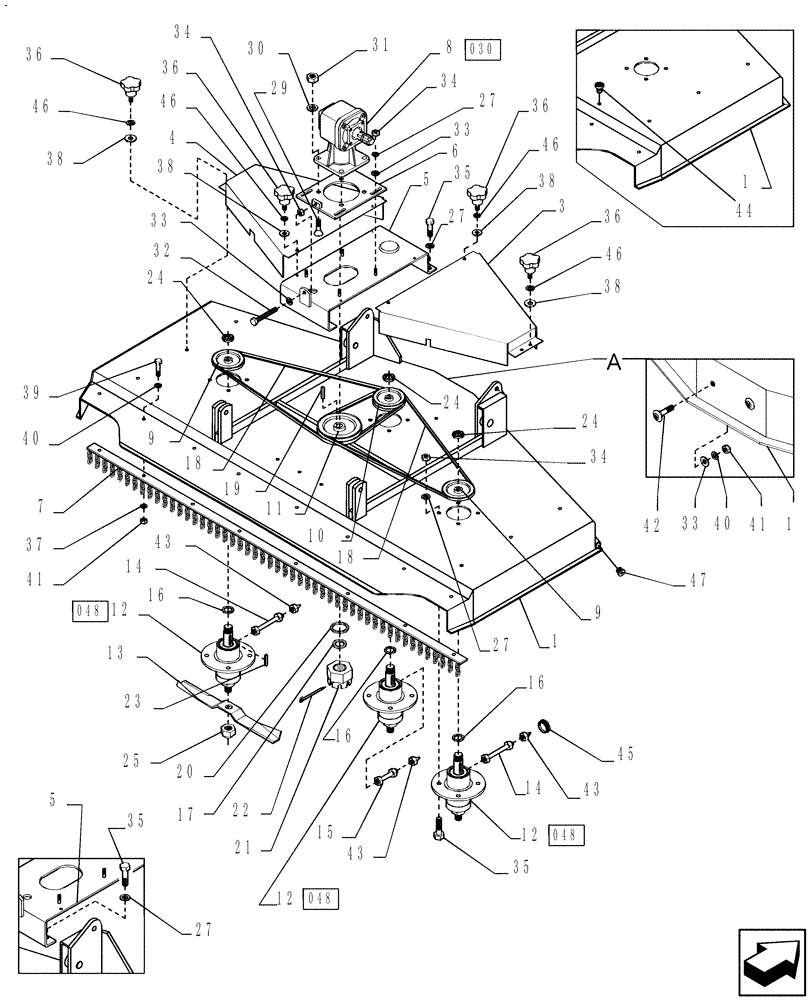 Схема запчастей Case IH 717675016 - (045) - REAR DECK 