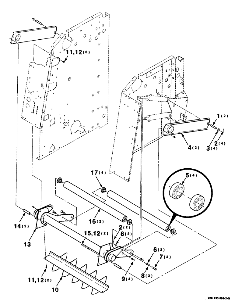 Схема запчастей Case IH 8435 - (6-08) - BELT TENSIONING ASSEMBLY, UPPER (12) - MAIN FRAME