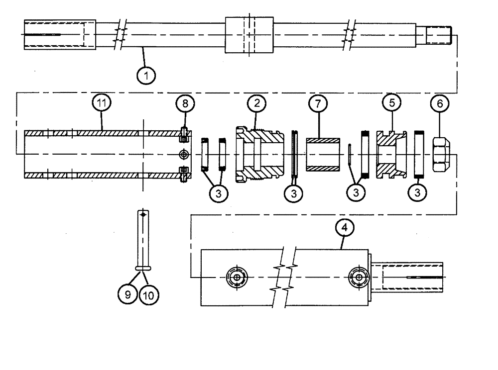 Схема запчастей Case IH PATRIOT 150 - (07-011) - HYDRAULIC CYLINDER-TIE ROD Cylinders