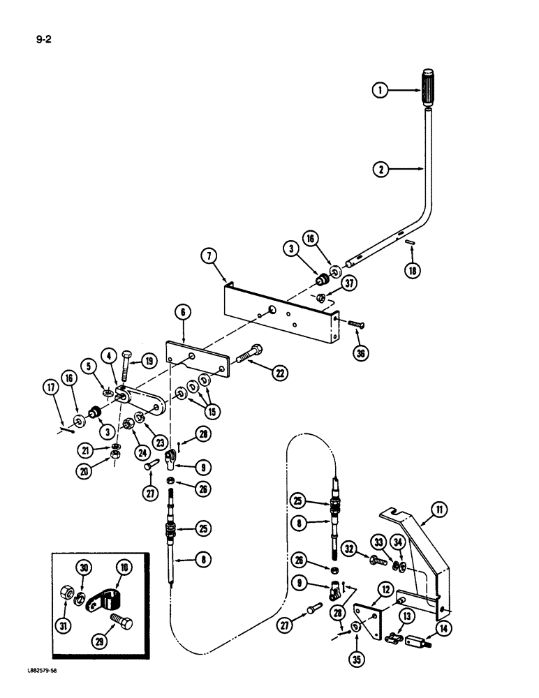 Схема запчастей Case IH 1822 - (9-002) - AUXILIARY DRUM DRIVE CONTROL (13) - PICKING SYSTEM