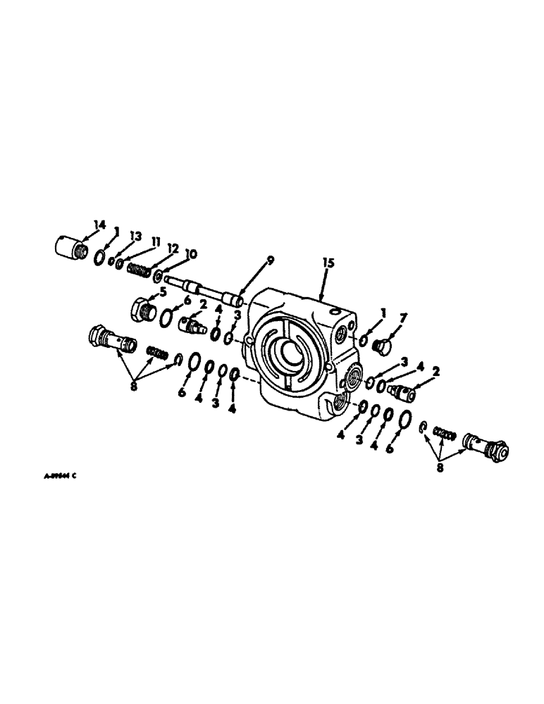 Схема запчастей Case IH 656 - (B-10) - POWER TRAIN, CENTER SECTION BODY AND RELATED PARTS, TRACTORS WITH HYDROSTATIC DRIVE (03) - POWER TRAIN