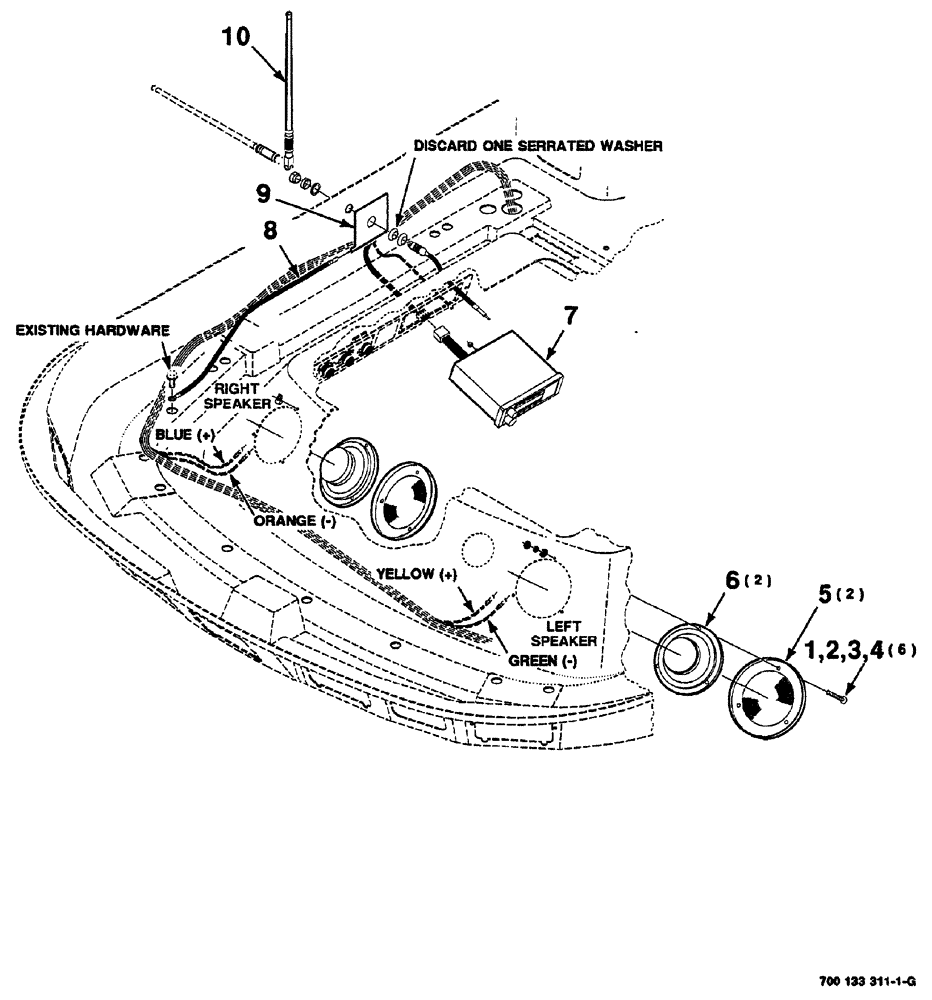 Схема запчастей Case IH 8870 - (07-46) - RADIO AND SPEAKER ASSEMBLY (55) - ELECTRICAL SYSTEMS