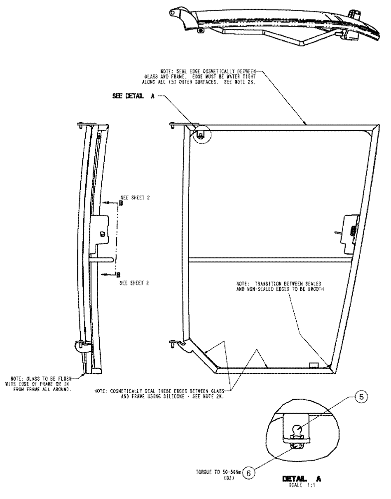 Схема запчастей Case IH SPX4260 - (02-002[01]) - DOOR ASSEMBLY Cab Exterior