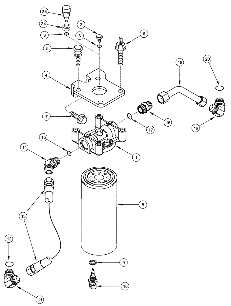 Схема запчастей Case IH FLX3010 - (02-069) - FUEL FILTER AND CONNECTIONS, FLX 3010 (01) - ENGINE