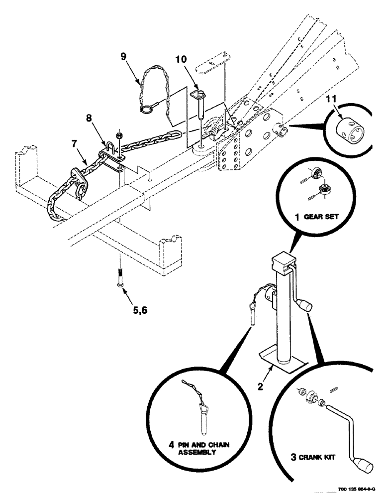 Схема запчастей Case IH RS451 - (7-02) - SAFETY CHAIN AND JACK ASSEMBLIES (12) - MAIN FRAME