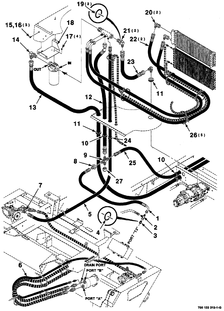 Схема запчастей Case IH 8870 - (08-22) - HYDRAULIC COOLER (35) - HYDRAULIC SYSTEMS