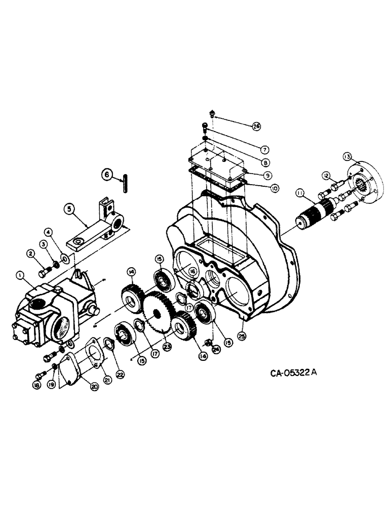 Схема запчастей Case IH 4150 - (07-07) - DRIVE TRAIN, HYDRAULIC PUMP DRIVE, LOADER, DIESEL, LOADER, GAS (04) - Drive Train