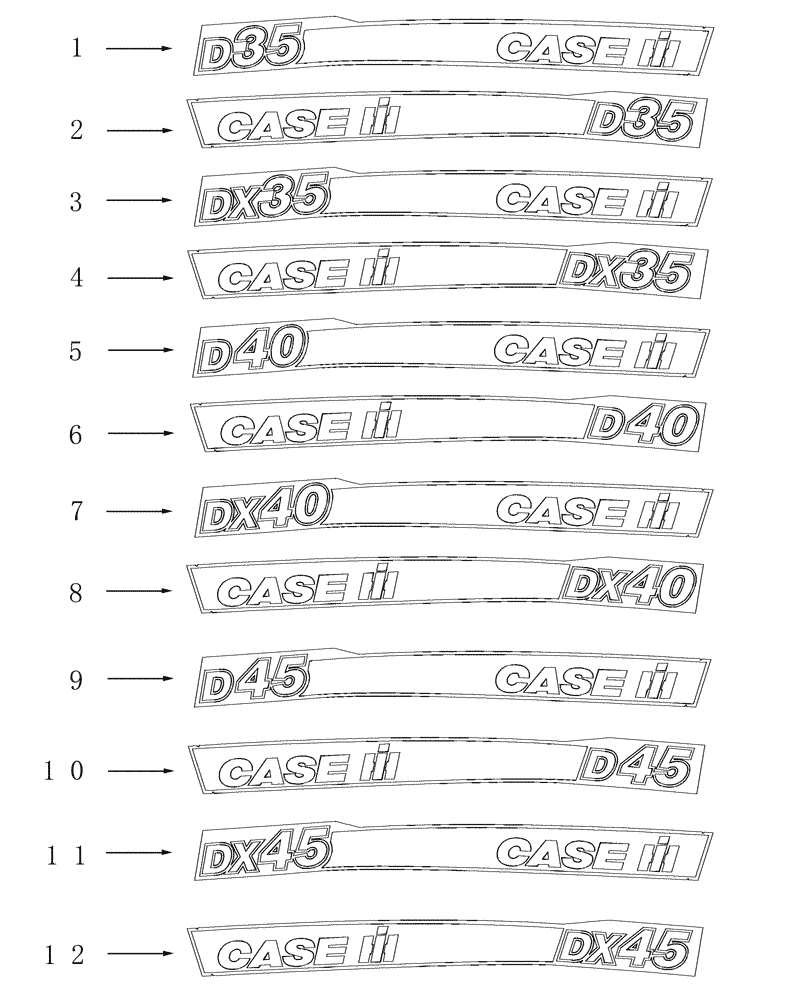 Схема запчастей Case IH DX35 - (08.05) - DECALS, IDENTIFICATION (08) - SHEET METAL