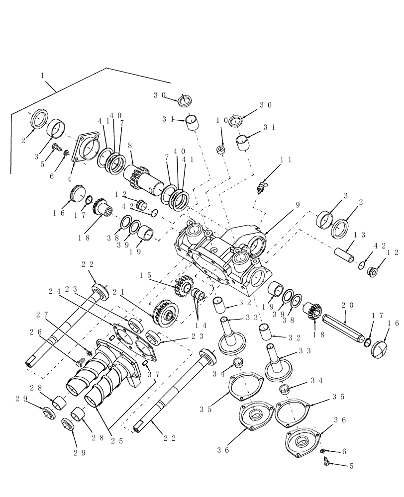 Схема запчастей Case IH 2208 - (07.00[1]) - ROW UNIT GEARBOX BREAKDOWN, BPIN HAJ034742 (58) - ATTACHMENTS/HEADERS