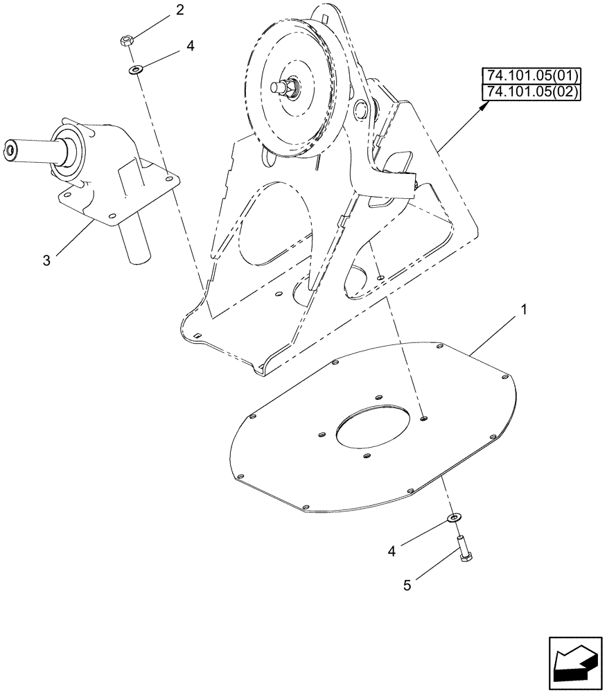 Схема запчастей Case IH 7010 - (74.140.06[01]) - ANGLE DRIVE - 7010/8010 (74) - CLEANING