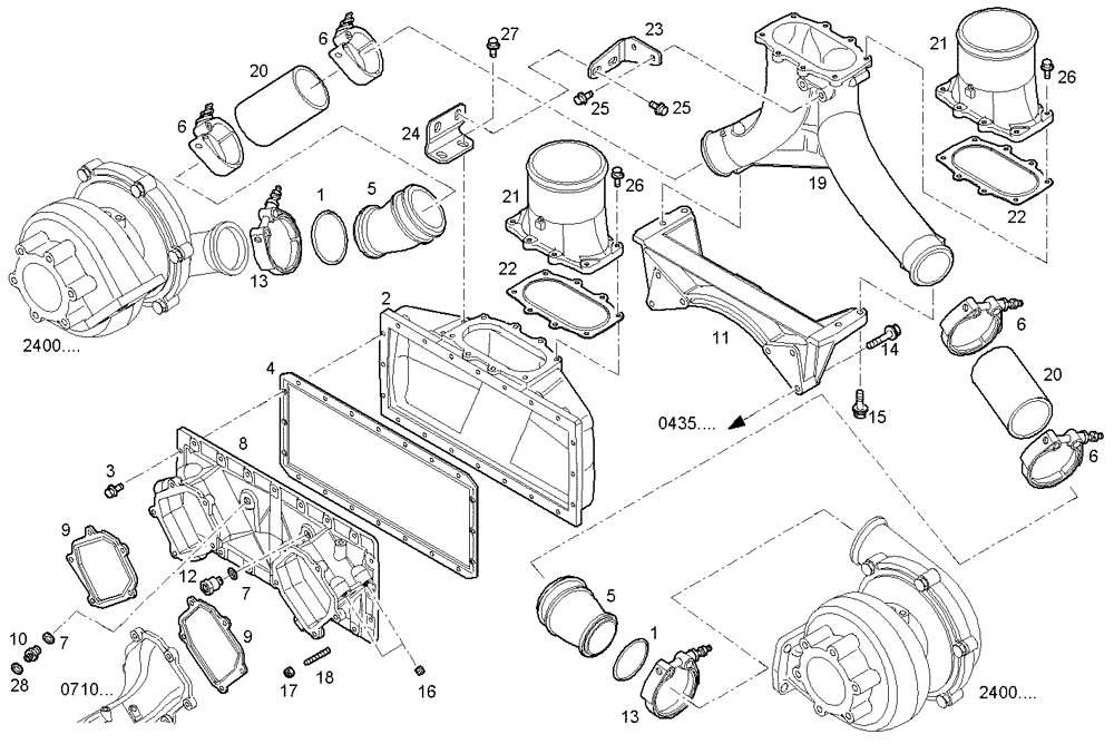 Схема запчастей Case IH FVAE2884X B200 - (2420.256) - SUPERCHARGING LINES 