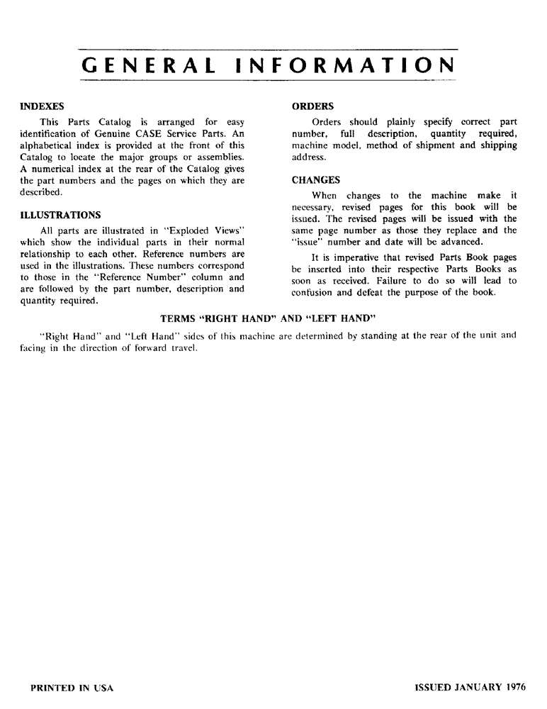 Схема запчастей Case IH K23A - (01-2) - GENERAL INFORMATION 