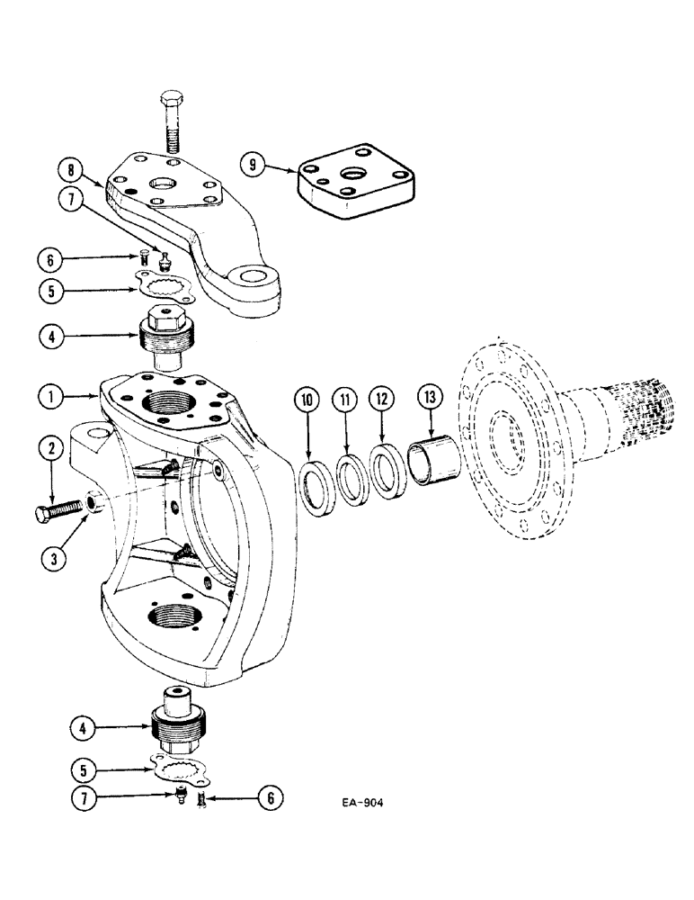 Схема запчастей Case IH 685 - (6-452) - STEERING KNUCKLE ASSEMBLY - 4 WHEEL DRIVE, 685 : -13595, 885 : 3401 FOR AXLE "ZF" (06) - POWER TRAIN