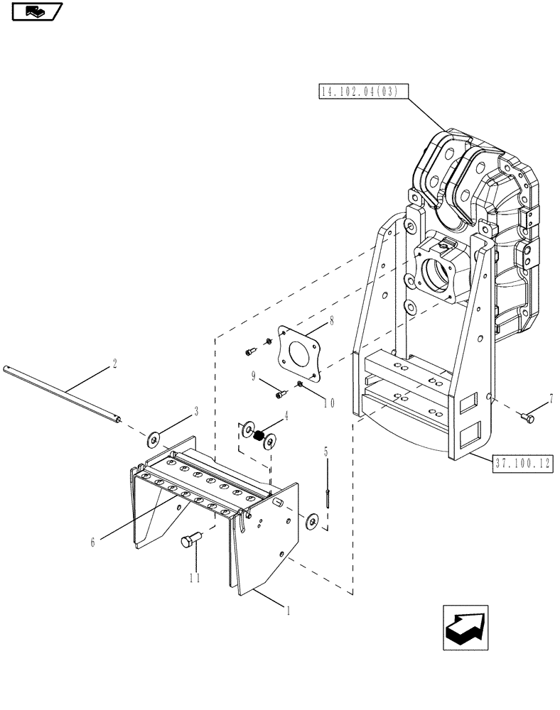 Схема запчастей Case IH MAGNUM 190 - (14.100.05) - POWER TAKEOFF SHIELDS CAT III, WITH POWERSHIFT TRANSMISSION (14) - MAIN GEARBOX & DRIVE