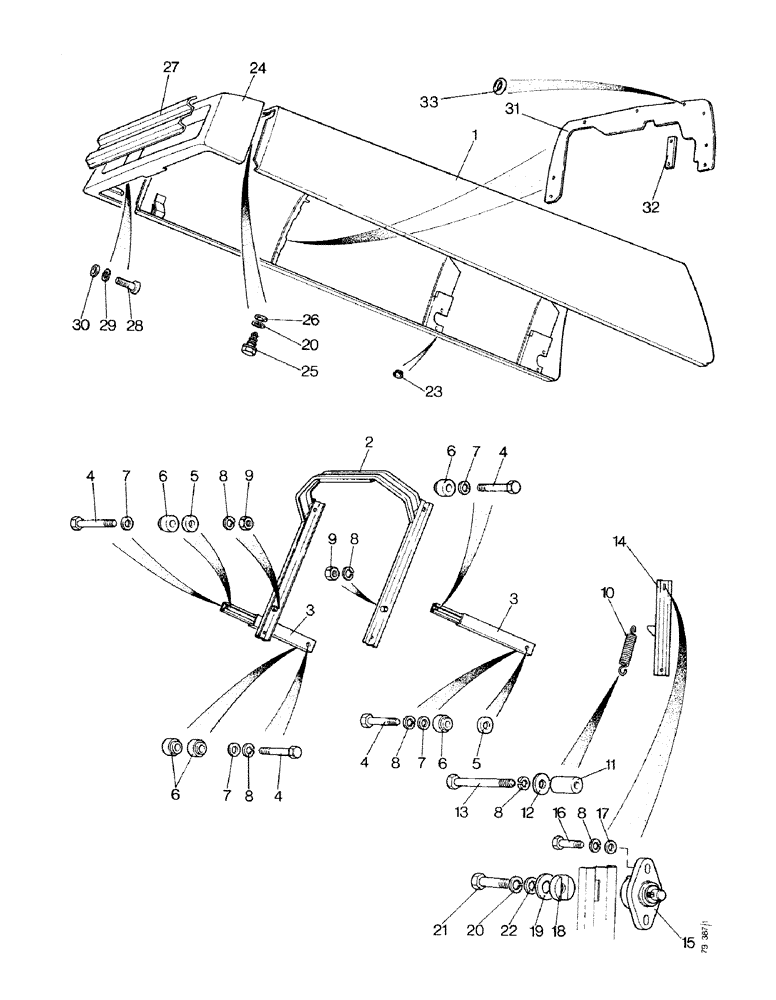 Схема запчастей Case IH 1490 - (N03-1) - ENGINE COVER, TOP AND HINGE, LOW PROFILE (08) - SHEET METAL