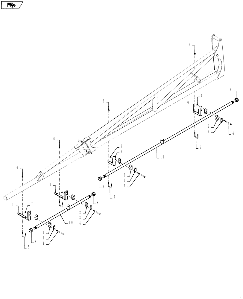 Схема запчастей Case IH 4430 - (40.910.37[01]) - SPRAYBAR, OUTER SECTION, 20" NOZZLE SPACING, OFF CENTER, 6 SECTION, 90 BOOM, BSN YBT031520 (40 ) - PLUMBING