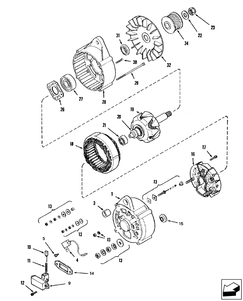 Схема запчастей Case IH 2588 - (55.301.09) - ALTERNATOR ASSY (55) - ELECTRICAL SYSTEMS