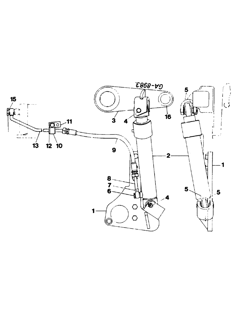 Схема запчастей Case IH 644 - (2I07A) - AUXILIARY CYLINDER (07) - HYDRAULICS