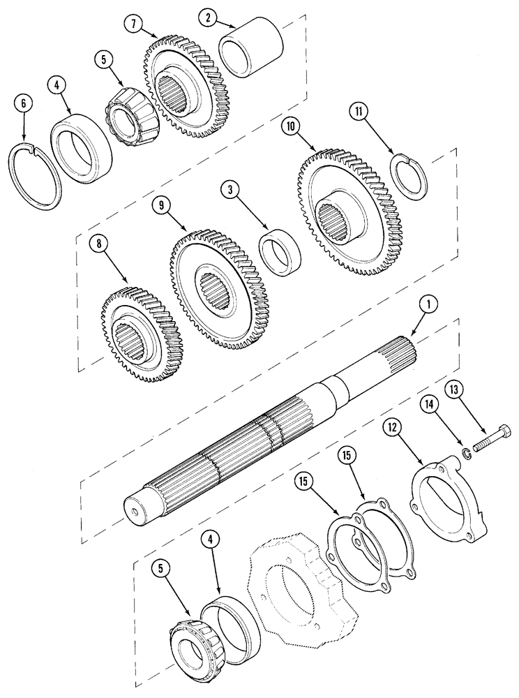 Схема запчастей Case IH 5140 - (6-006) - TRANSMISSION, SPEED GEARS, INPUT SHAFT, SYNCHRO. SHIFT, 5130/5230 AND 5140/5240 ONLY (06) - POWER TRAIN