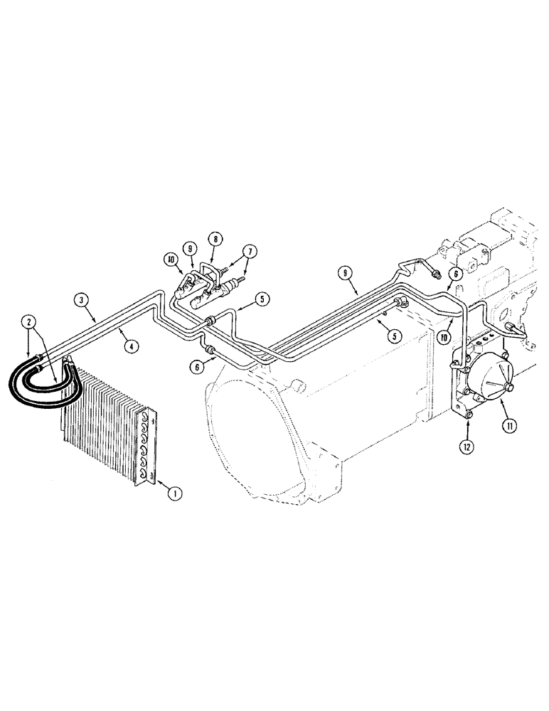 Схема запчастей Case IH 695 - (1-12) - PICTORIAL INDEX, TRACTOR WITHOUT CAB, OIL COOLER AND BRAKE TUBES (00) - PICTORIAL INDEX