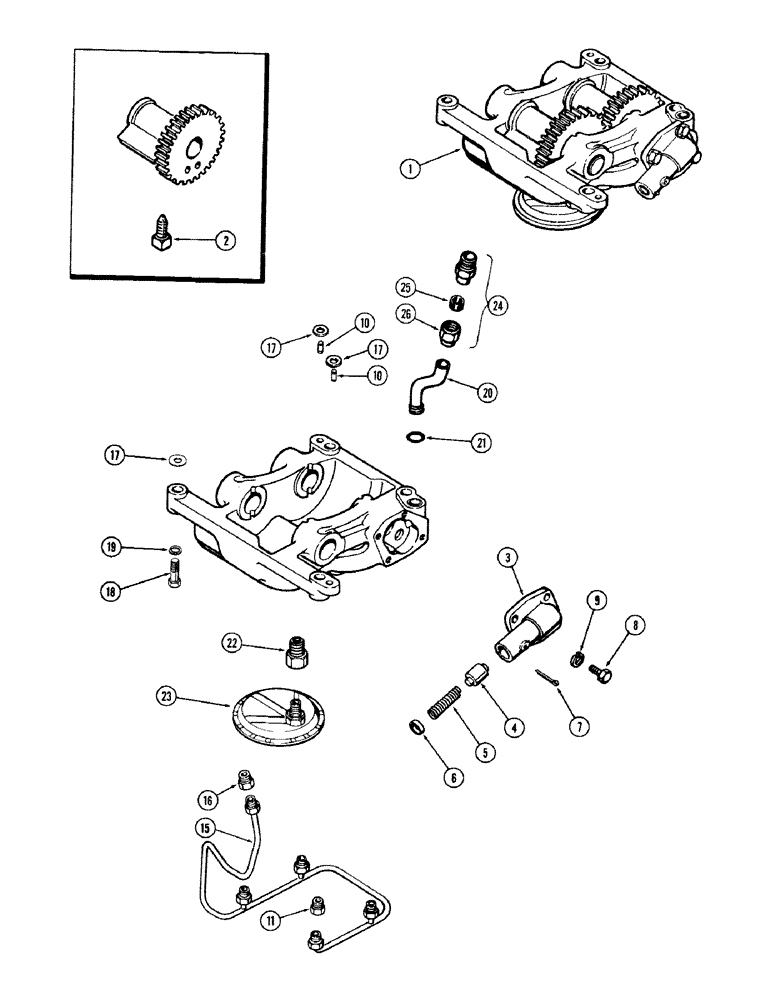 Схема запчастей Case IH 870 - (048) - 2 GEAR BALANCER & OIL PUMP, (301B) SPARK IGNITION ENGINE (02) - ENGINE