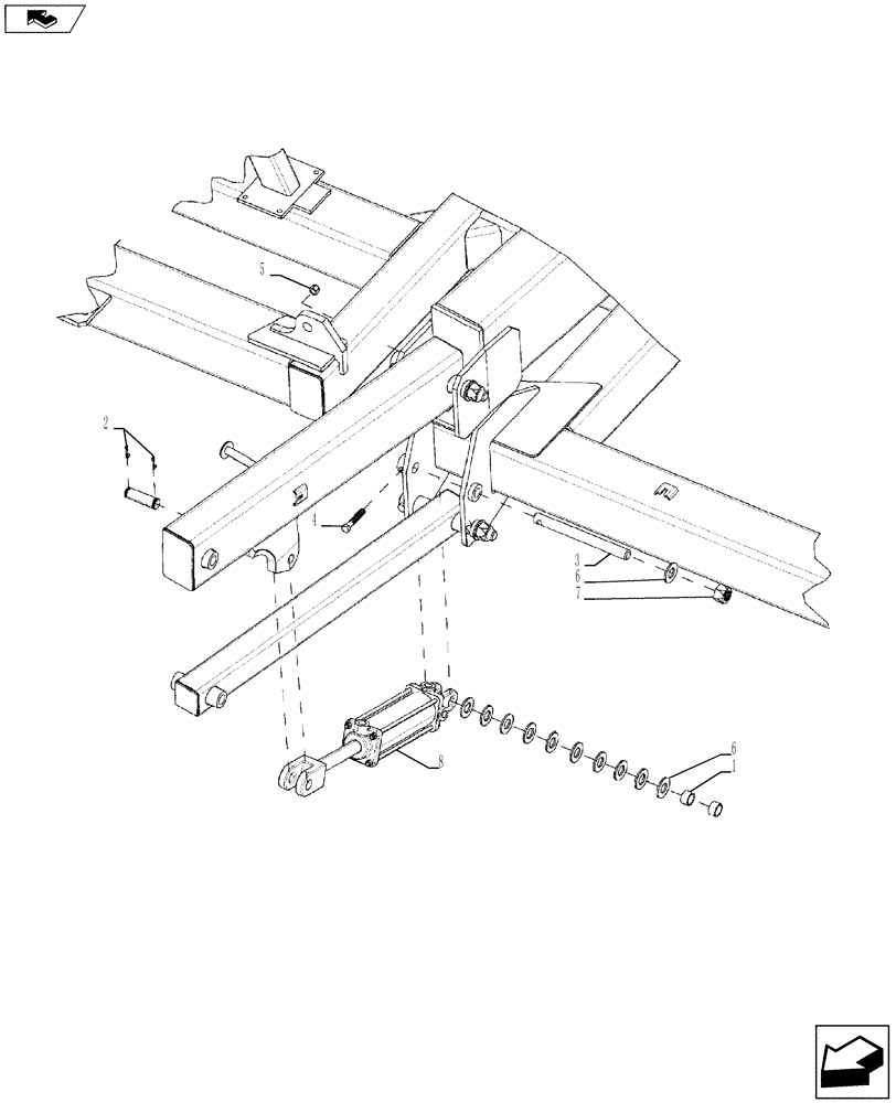 Схема запчастей Case IH ECOLO-TIGER 875 - (35.703.AB[13]) - REAR DISK LEVELER FINISHER LIFT CYLINDER (35) - HYDRAULIC SYSTEMS