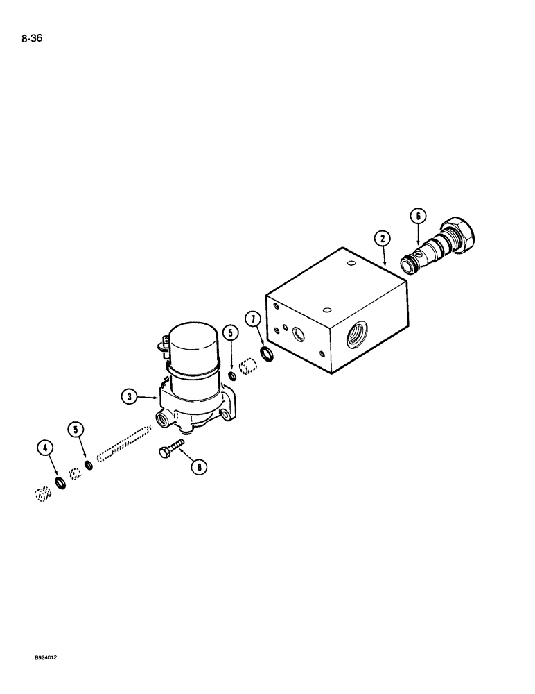 Схема запчастей Case IH 1010 - (8-36) - REEL DRIVE VALVE (35) - HYDRAULIC SYSTEMS