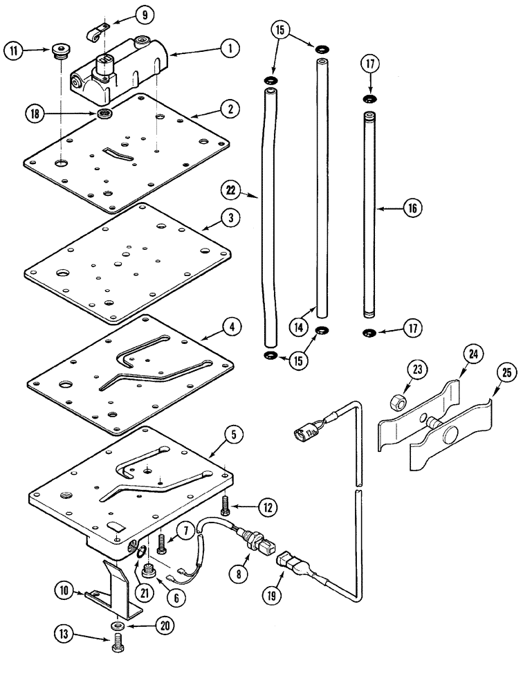 Схема запчастей Case IH C60 - (08-06) - REGULATOR VALVE AND PLATE, WITH 2 SPEED POWER SHIFT (08) - HYDRAULICS