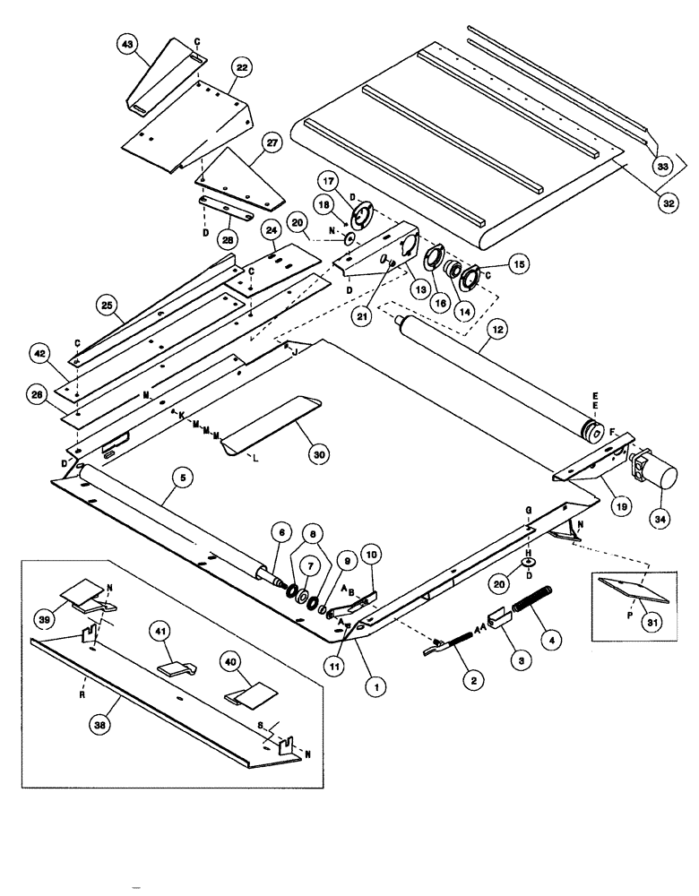 Схема запчастей Case IH 1042 - (09-28A) - COMBINE ADAPTER FEED DRAPER BSN CCC0010466 