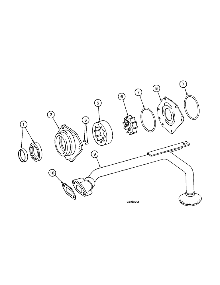 Схема запчастей Case IH D-360 - (9B-50) - LUBRICATING OIL PUMP 