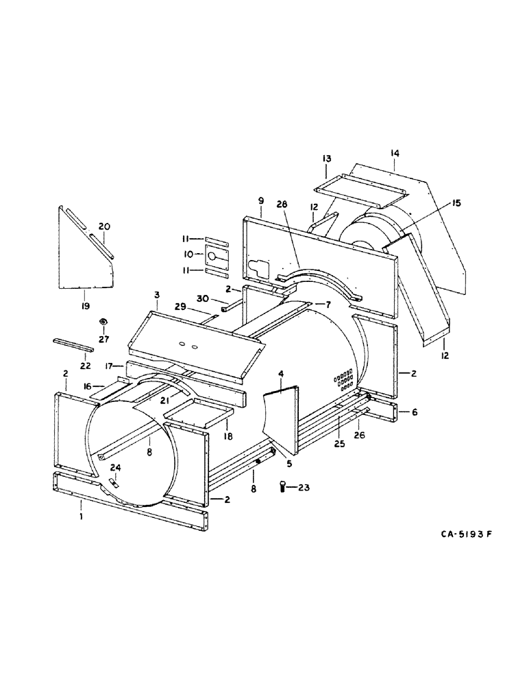 Схема запчастей Case IH 1440 - (21-17) - THRESHING ROTOR AND CONCAVES, CAGE (14) - THRESHING