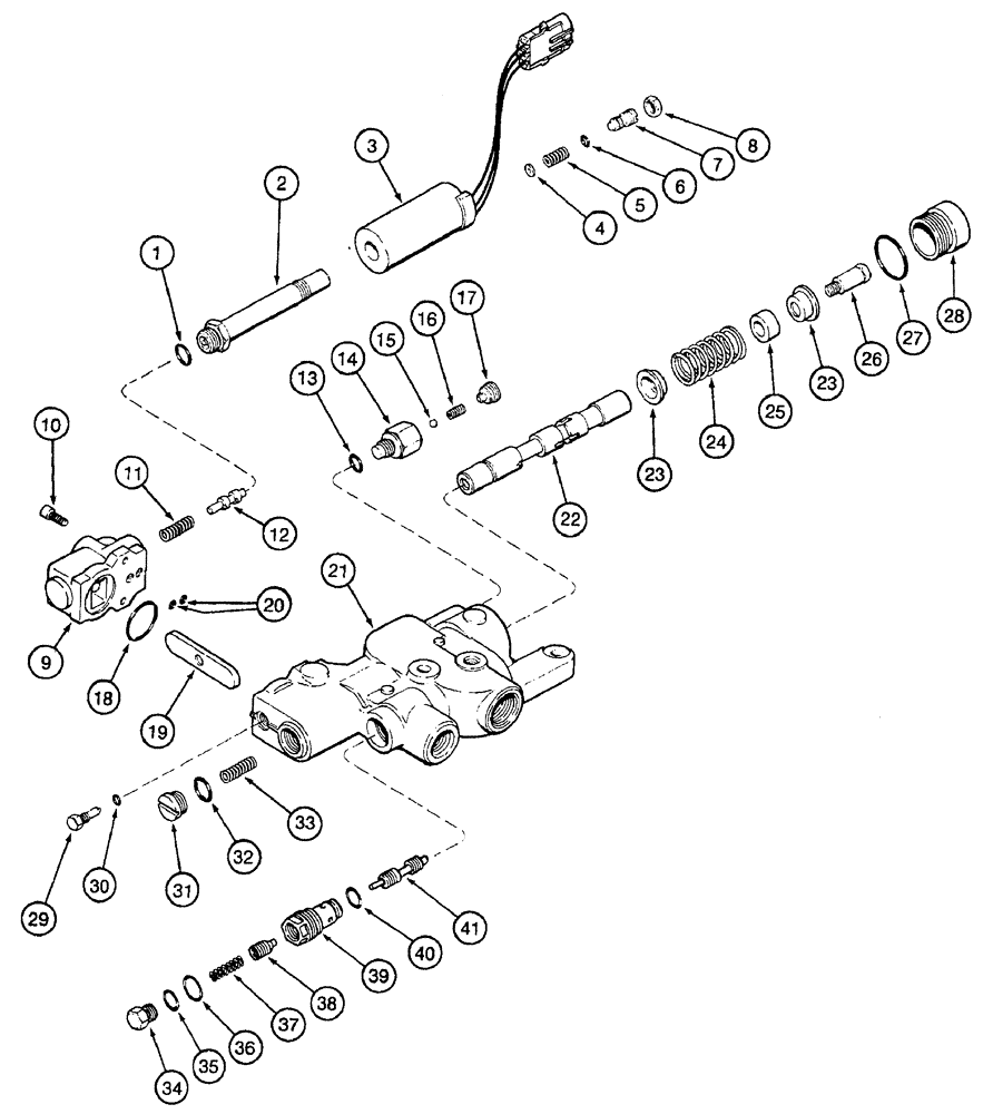 Схема запчастей Case IH 7250 - (8-042) - HITCH VALVE ASSEMBLY (08) - HYDRAULICS