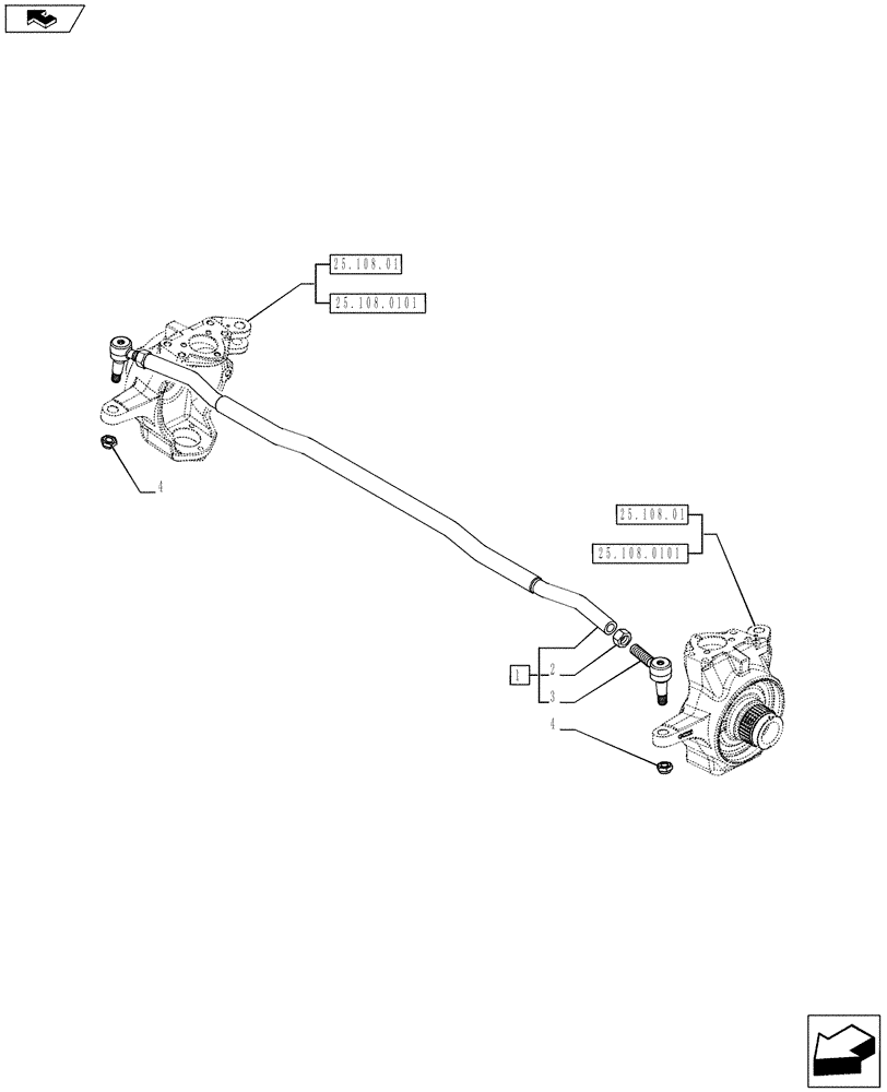 Схема запчастей Case IH PUMA 230 - (41.106.01) - FRONT AXLE - LINK (41) - STEERING