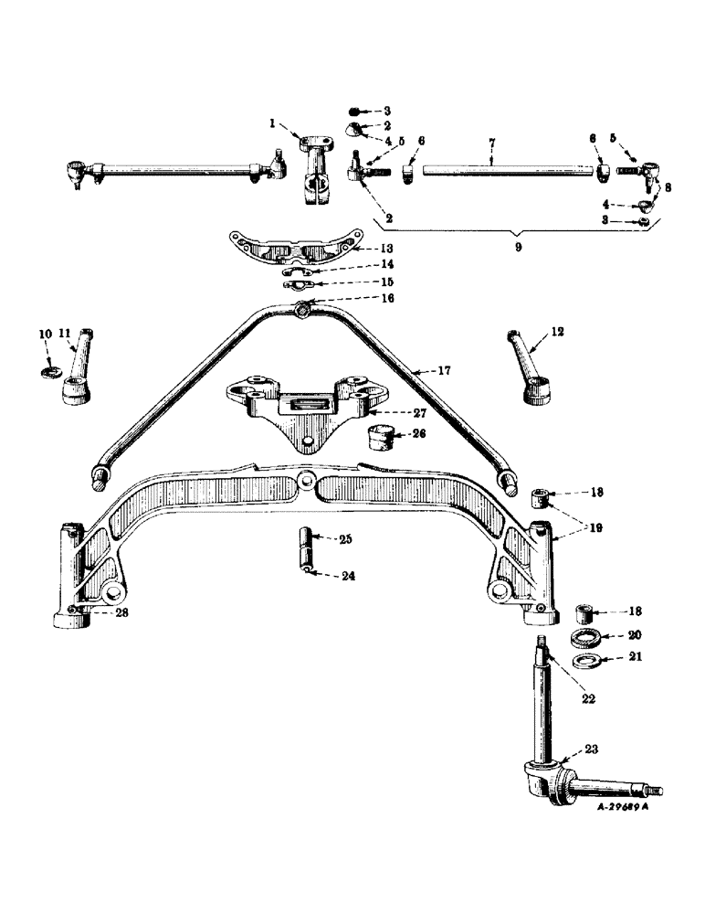 Схема запчастей Case IH SUPER-H - (117) - CHASSIS, FRONT AXLE, BOLSTER AND STEERING CONNECTIONS, SUPER "HV" TRACTORS 501 TO 21621 (12) - CHASSIS