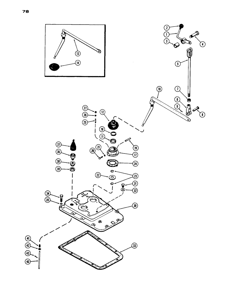 Схема запчастей Case IH 1030 - (078) - RANGE SHIFT LINKAGE (06) - POWER TRAIN