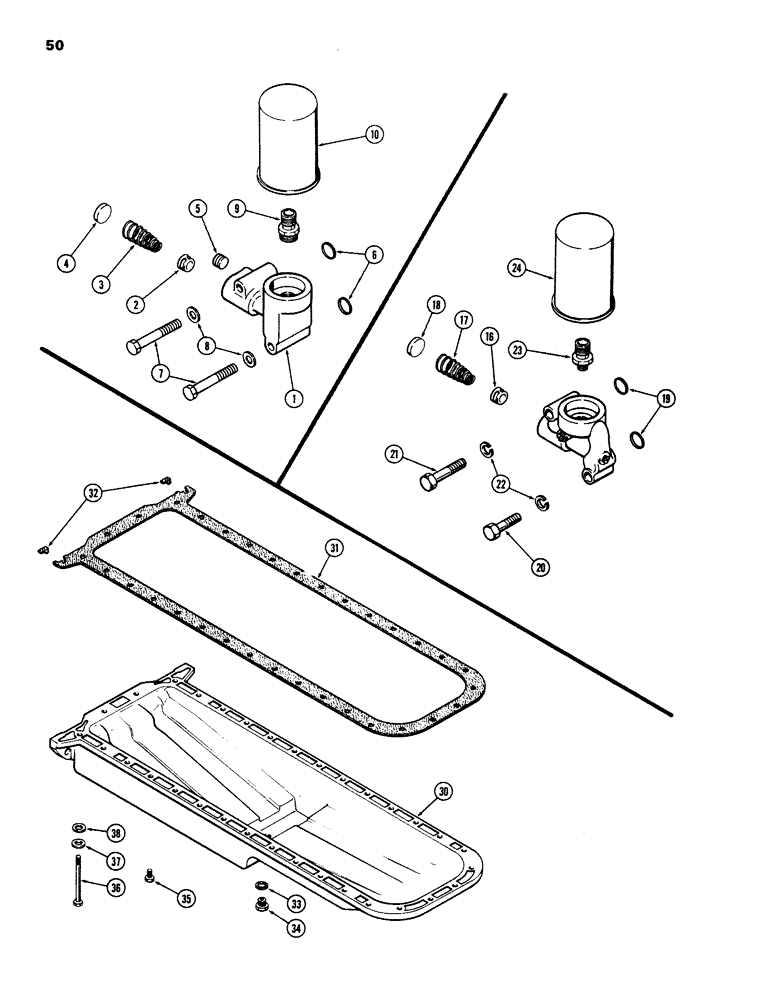 Схема запчастей Case IH 970 - (050) - OIL FILTER, (377B) SPARK IGNITION ENGINE (02) - ENGINE