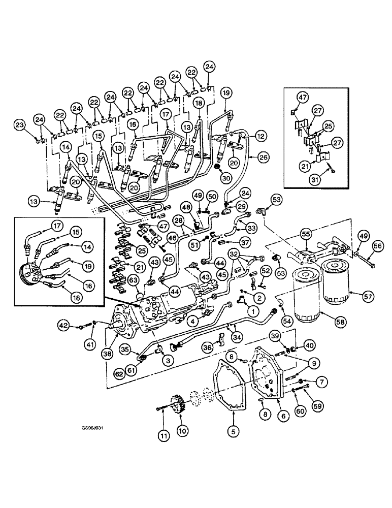 Схема запчастей Case IH 1660 - (3-02) - FUEL INJECTION PUMP AND SYSTEM, DT466B ENGINE (02) - FUEL SYSTEM