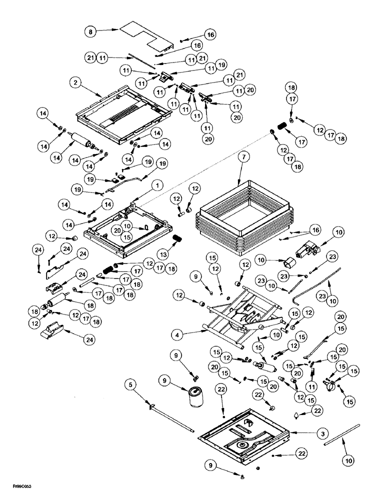 Схема запчастей Case IH MX270 - (9-072) - SUSPENSION ASSEMBLY, SEAT (09) - CHASSIS/ATTACHMENTS