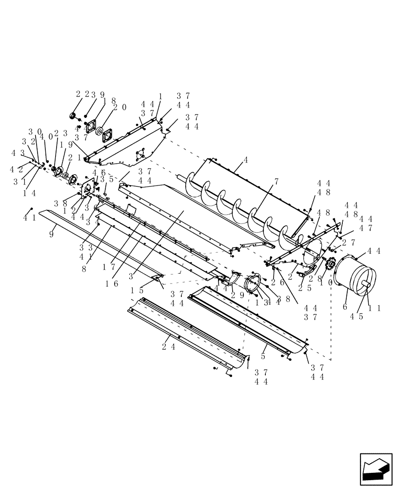 Схема запчастей Case IH 7130 - (80.101.16) - GRAIN AUGER TROUGH (80) - CROP STORAGE/UNLOADING