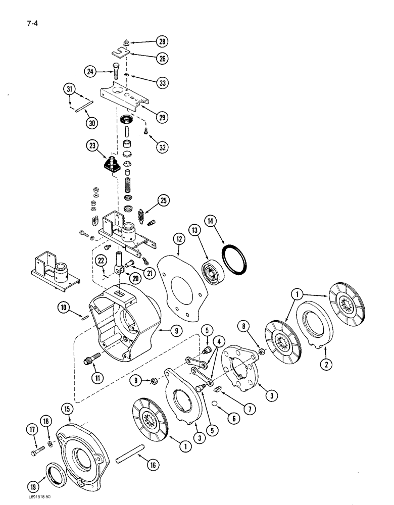 Схема запчастей Case IH 1680 - (7-004) - MASTER BRAKES, PRIOR TO P.I.N. JJC0048625 (5.1) - BRAKES