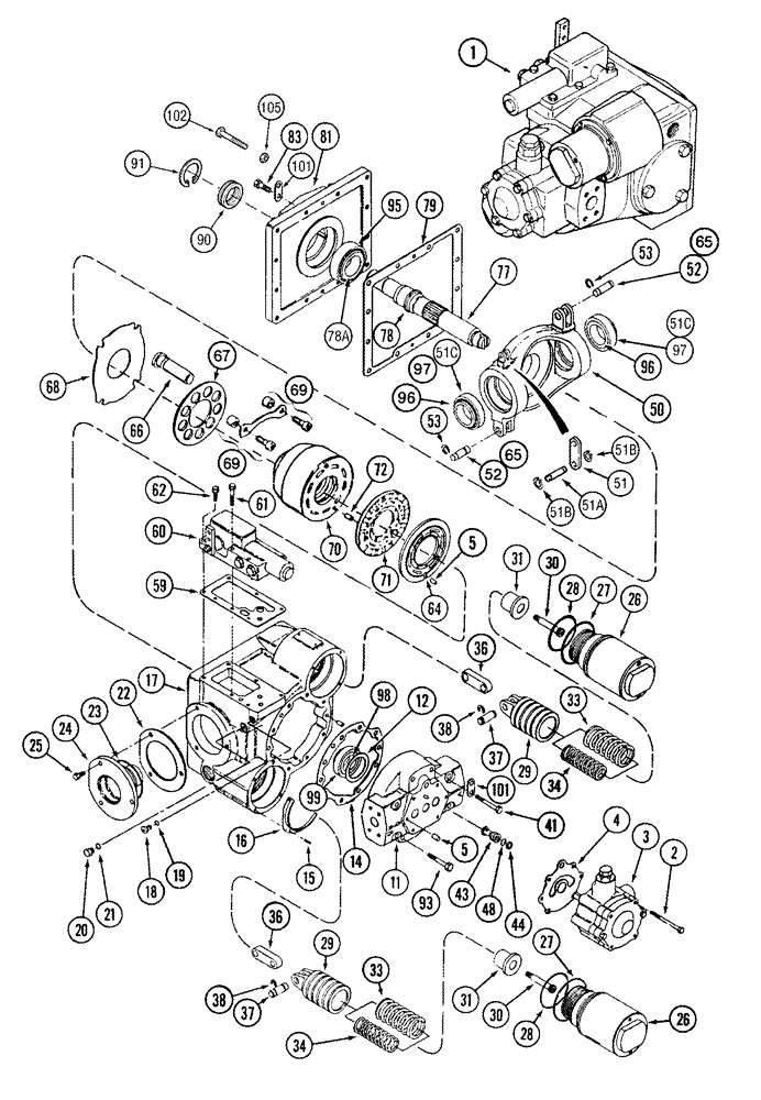 Схема запчастей Case IH 2344 - (06-08) - PUMP ASSY - HYDROSTATIC - ASN JJC0174401 (03) - POWER TRAIN