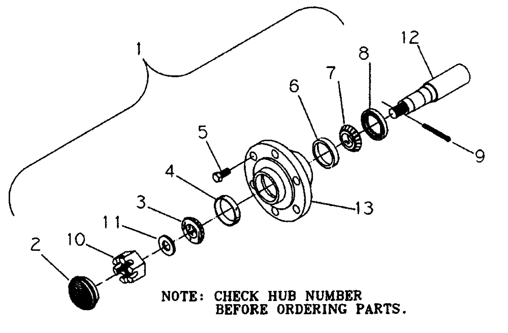 Схема запчастей Case IH NPX2800 - (44.100.03) - 710 HUB AND SPINDLE ASSEMBLY (44) - WHEELS